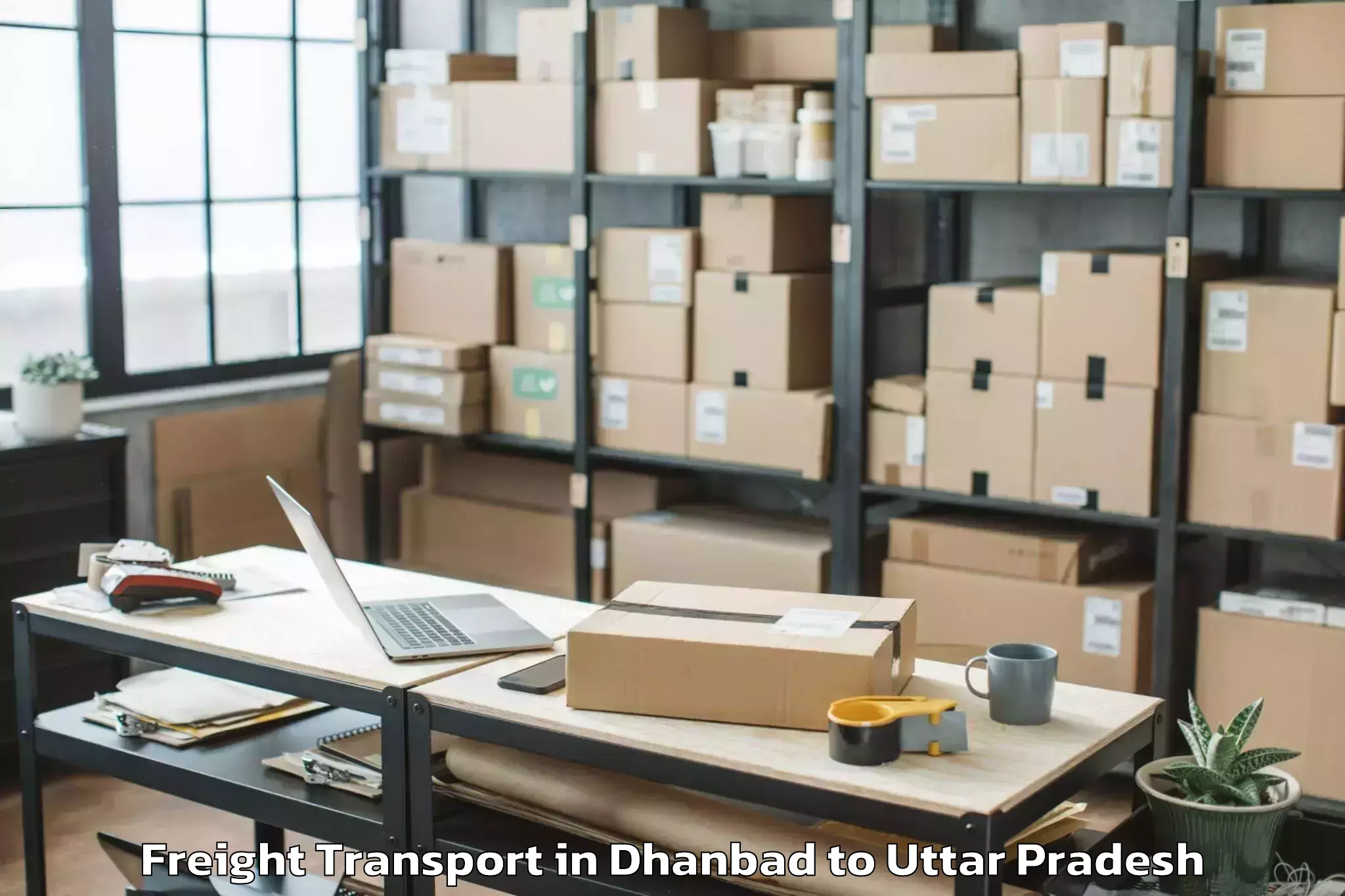 Trusted Dhanbad to Etawah Freight Transport